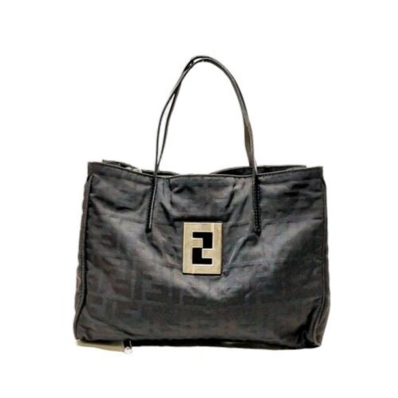 00382218# Fendi Tote Bag Black Nylon - Picture 1 of 9